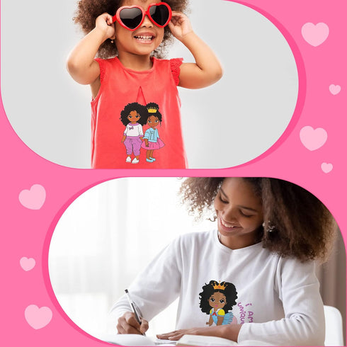 12 Pcs Black Girl Iron on Patches T Shirt Iron on Transfer Decals Clothing Stickers for DIY Women Girl Coat Backpack Jackets Decoration(Classic St...
