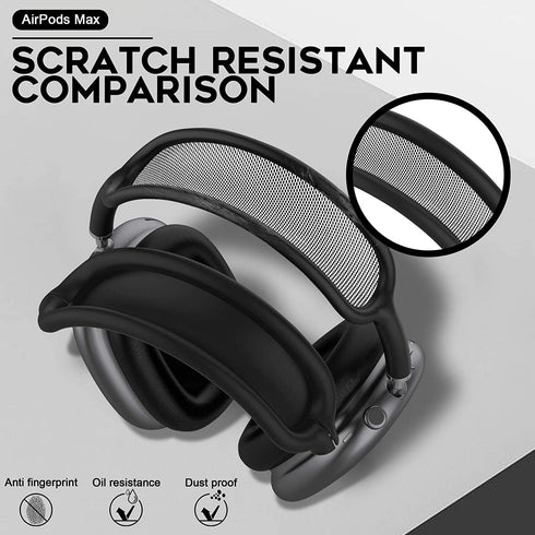 Silicone Airpods Max Case Cover, Apple Airpods Max Accessories, Transparent Sparkle Case Cover Black Set for Apple Airpods Max, Headphones Case, E...