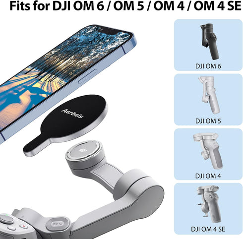 for DJI Magnetic Ring Holder Clamp - for Magsafe DJI OM 6 5 4 SE Magnetic Adapter Mount Clip Magnet Compatible with DJI Osmo Gimbal Stabilizer, DJ...
