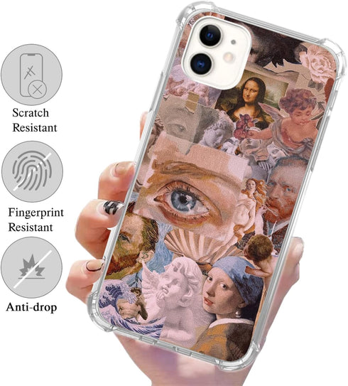Aesthetic Iconic Painting Art Case Compatible with iPhone 11, Renaissance Old Painting Collage Case for iPhone 11 for Teens Men and Women, Cool TP...