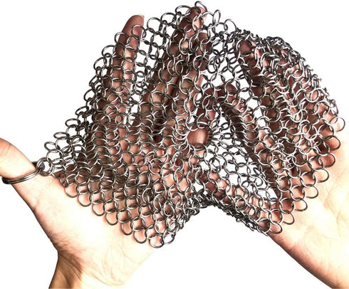 Cast Iron Cleaner, Premium 316 Stainless Steel Cast Iron Skillet Chainmail Scrubber for Cast Iron Pan Pre-Seasoned Pan Dutch Ovens Waffle Iron Pan...
