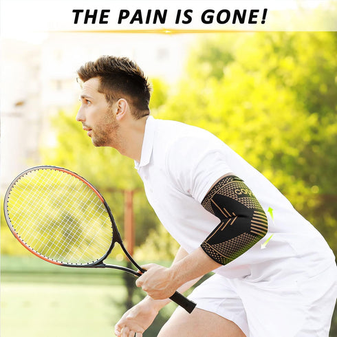 Copper Elbow Brace Compression Sleeve for Pain Relief Men & Women, Arm Support Sleeves Forearm Pain Relief Pads Braces for Tendonitis, Tennis & Go...