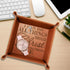 KATE POSH - Philippians 4:13 - I can do All Things Through Christ who Strengthens me Engraved Leather Catchall Valet Tray, Christian & Catholic Gi...