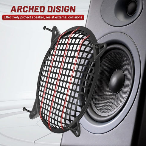12" Speaker Grill Cover: Car Audio Speaker Grill Cover, Subwoofer Metal Mesh-Waffle Grill Cover Protector with Rubber Frame(Pack of 2)...