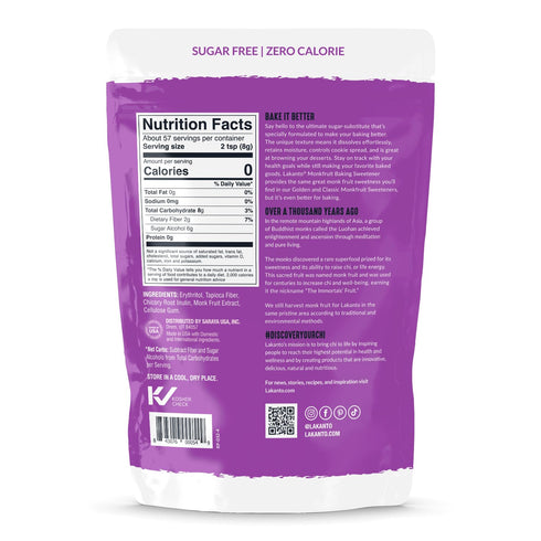 Lakanto Baking Monk Fruit Sweetener with Erythritol - Baking Sugar Substitute, Zero Calorie, Keto Diet Friendly, Zero Net Carbs, Extract, Sugar Re...