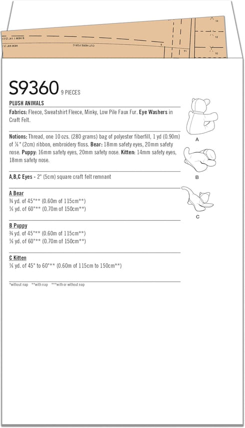 Simplicity Patterns ONE, Sizes Vary...