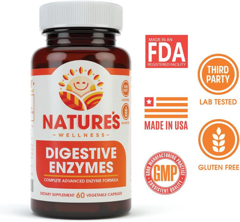Digestive Enzymes Complete - Advanced Multi Enzyme Supplement for Better Digestion & Absorption. Help Gas Relief, Discomfort, Bloating, IBS, Glute...