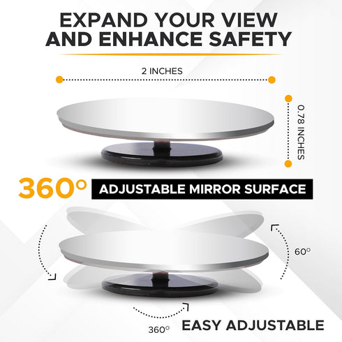 EcoNour Car Blind Spot Mirror for Car Side Mirror (2 Pack) - Convex Rear View Blind Spot Mirrors, 2" Round HD Car Side Mirror Blindspot, Wide Angl...
