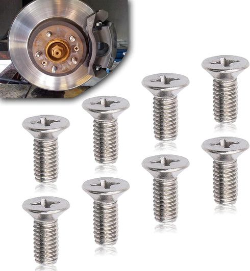 8 PCS Car Rotor Brake Disc Screws, 93600-06014-0H Screws Replacement, Stainless Steel Repair Tool, Automotive Retaining Parts, Compatible with Hon...