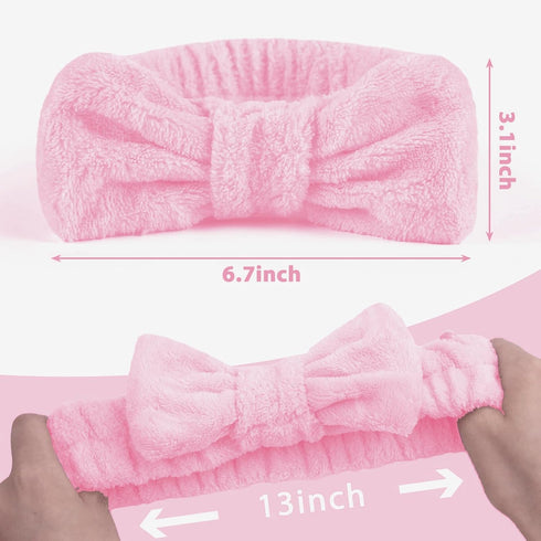 9PCS Spa Headband and Wristband Clean Set, Includes Makeup Sponges and Face Triangle Powder Puff Skincare Beauty Blender for Washing Face,Women Gi...