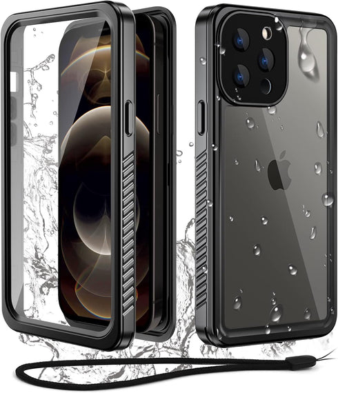 WIFORT for iPhone 12 Pro Waterproof Case Built-in Screen Protector Water Resistant Cover Protective Drop Protection Hard, Shockproof Full Body Def...