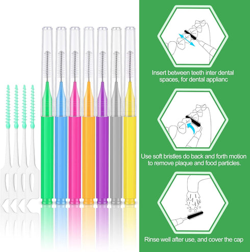 250 Pcs Interdental Brush for Braces Disposable Braces Flossers Dental Picks Floss Toothpick Dental Teeth Flossing Head Oral Hygiene Flosser Tooth...