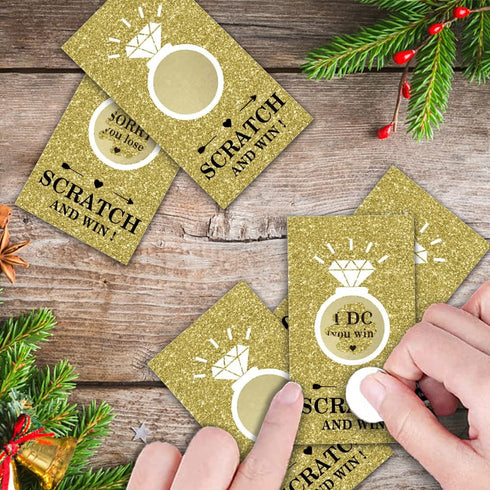 Gold Diamond Bridal Shower Scratch Off Game Cards?32 PCS? Gift Certificate Scratch Off Cards Activity for Wedding Festive Raffle Tickets Family Ho...