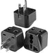 3 Pack US Travel Plug Adapter, EU/UK/AU/in/CN/JP/Asia/Italy/Brazil to USA (Type B), 3 Prong Grounded USA Wall Plug Wall Outlet Power Charger Conve...