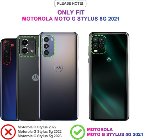 LeYi for Military-Grade Moto G Stylus 5G Phone Case 2021 with Magnetic Ring Kickstand & 2 Tempered Glass Screen Protectors - Black...