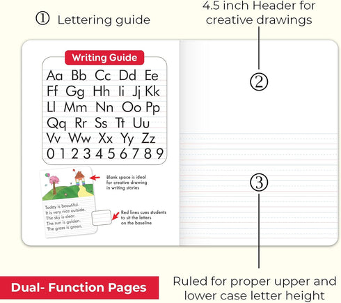BAZIC Primary Journal Composition Book Marble, 100 Sheet Drawing & Writing Grades K- 2 Notebook Journal Comp Notebooks for Kindergarten School, 2-...