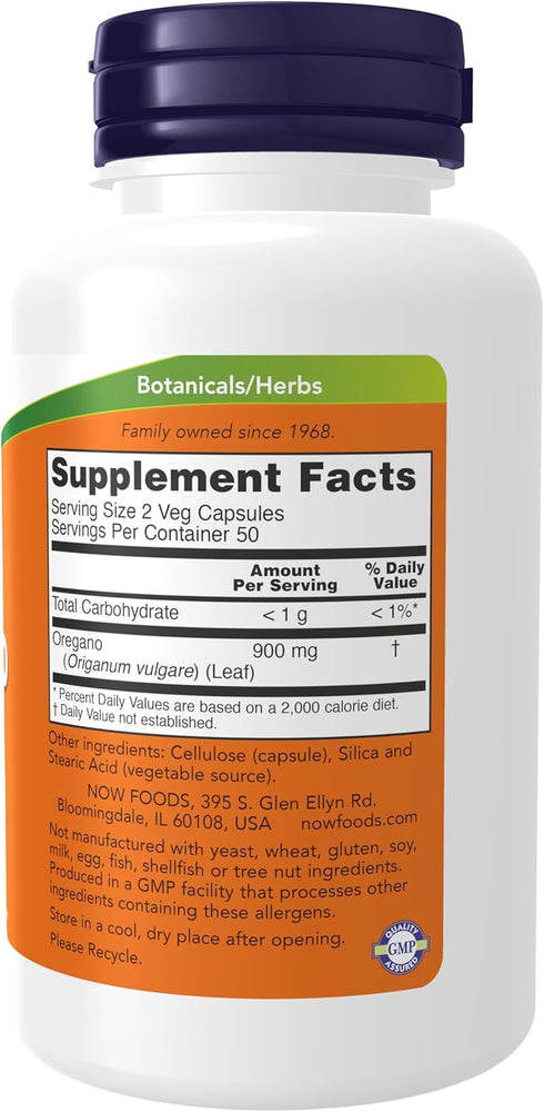 NOW Supplements, Oregano (Origanum vulgare) 450 mg, Free Radical Scavenger*, 100 Veg Capsules...