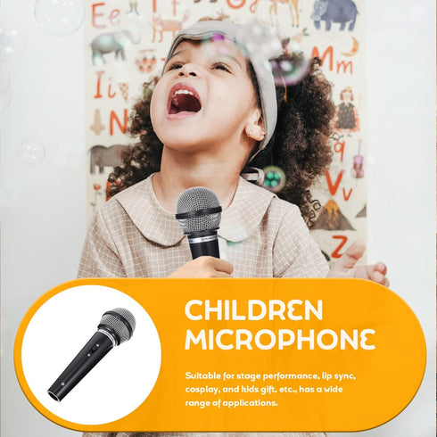 NUOBESTY Pretend Microphone for Kids Fake Microphone Prop Plastic Microphone Toy for Karaoke Music Birthday Party Favors Black...