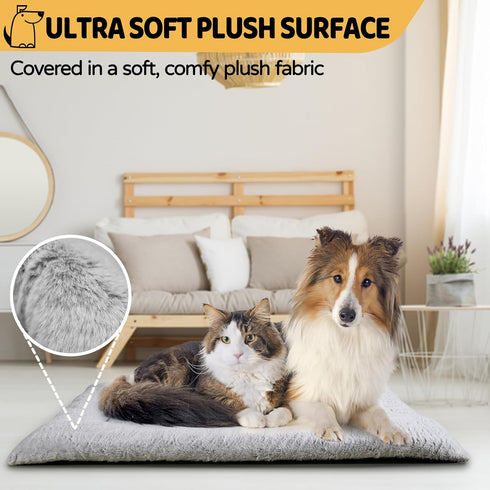 Dog Bed, Dog Crate Mat Washable, Ultra Soft & Anti-Slip S Dog Bed Fit Dog Crates & Kennels, Suitable for Dogs Up to 25 lbs, 24" x 18", Grey...
