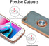 EYZUTAK Electroplated Magnetic Ring Case, 360 Rotation, Metal Finger Ring Holder, Soft Silicone Cover for iPhone SE(5G) 2022, iPhone 7/8/SE 2020 -...