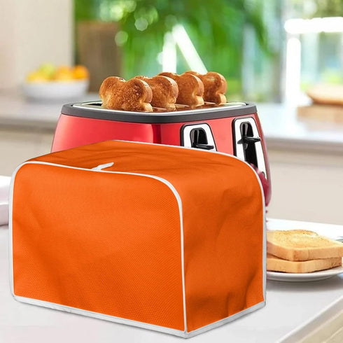 Orange Toaster Dust Cover Washable Polyester 2 Slice Toaster,Kitchen Small Appliance Covers, Toaster Cover Fit for Most Standard 2 & 4 Slice Toast...