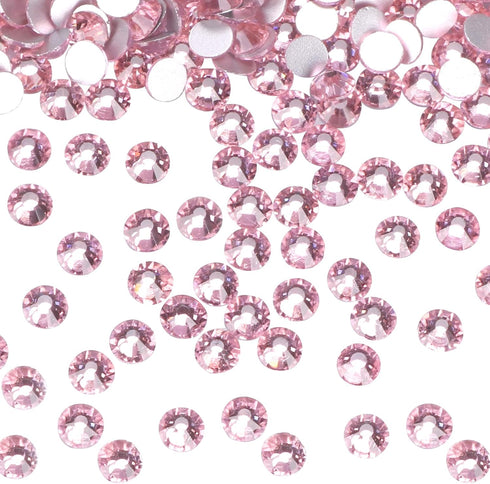 Jollin Glue Fix Crystal Flatback Rhinestones Glass Diamantes Gems for Crafting Nail Art Crafts Decorations Clothes Shoes 4.8mm (ss20 576pcs, Pink)...