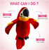 Houwsbaby 9'' Red Talking Parrot Plush Pal Repeat What You Say Recording Stuffed Animal Macaw Electronic Record Interactive Animated Bird Shake Wi...