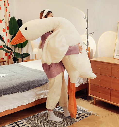 Goose Stuffed Animal Plush Pillow Big Duck Plushies Doll Cute Toy Goose Plush Xmas Gifts 20'' (19.7 inch, White Goose)...