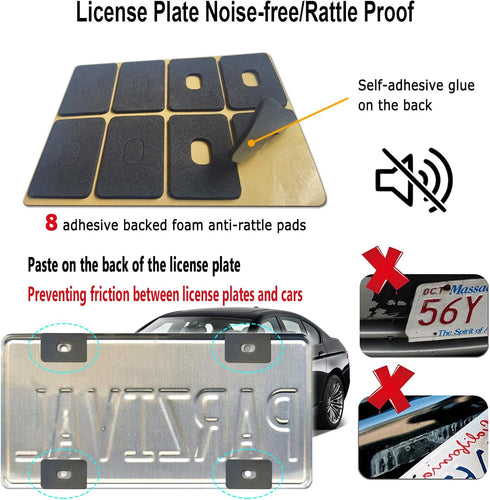 Aootf Blue License Plate Frames- Cute Car Tag Holders for Women, 2 Pack Slim Aluminum Bracket with Mount Kit Fit Front & Rear, 2 Holes, Personaliz...