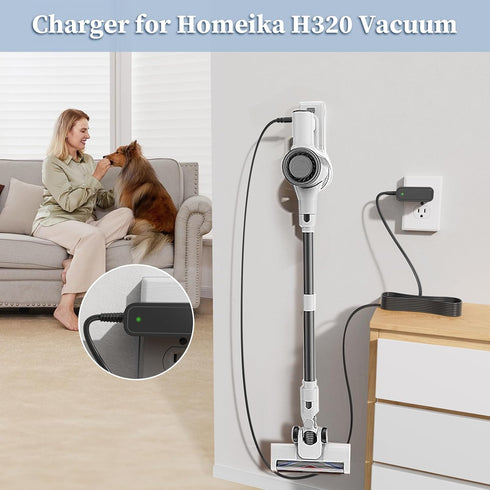 26.5V Charger for Homeika Cordless Vacuum Cleaner Power Supply Replacement for Homeika H320 H 320 Cordless Powerful Suction Vacuum Power Adapter...