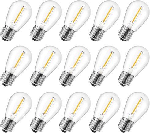 Brightown Shatterproof LED S14 Replacement Light Bulbs, E26 E27 Medium Screw Base Edison Bulbs Equivalent to 11 W, Fits for Commercial Outdoor Pat...