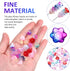 VILLCASE 100pcs Glass Flower Beads, Colorful Glaze Trumpet Flower Crystal Loose Beads, Translucent Bell Flower Spacer Beads with Hole for Jewelry ...