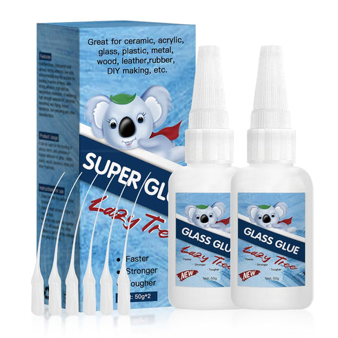 2Pack 50g Glass Glue, Super Instant Clear Glue, Weatherproof Adhesive Glue for Glass Repair, Mirrors, Jewelry, DIY, Dishwasher Safe, Dries Clear &...
