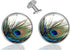 Custom Classic Jewelry Tuxedo Shirt Sliver Cufflinks Men's Unique Business Wedding Gifts (Peacock Feather)...