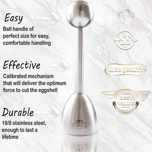 NobleEgg Egg Topper Opener Cracker Tool | Easily Cut and Remove the Top of Soft-Boiled Eggs...