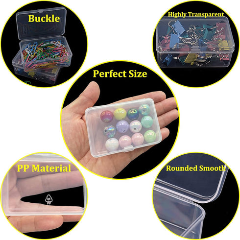 15 Pack Medium Clear Plastic Storage Boxes with Labels, Flip Lid Craft Organizer Container for Beads Jewelry Making DIY Bracelet Nails Screws Seed...