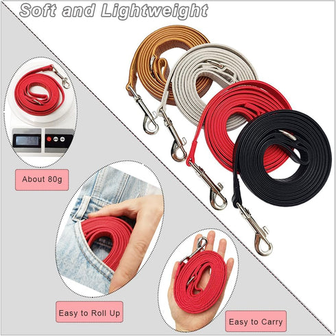MayPaw Leather Dog Leash 6FT, Soft and Strong 5/8 Inch Dog Leather Leash with Extra D-Ring for Waste Bags and Sturdy Clip, Dog Training Lead for M...