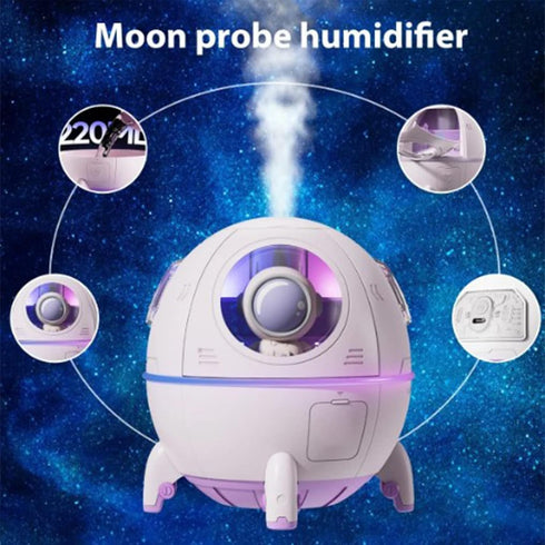 Cool Mist Humidifiers, Mini USB Humidifier, Cute Spaceship Shaped Humidifier Portable Household Ambient Light Humidifier US Plug 110V Purple...