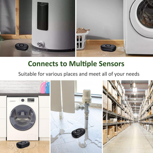 Water Leak Detector Sensor Alarm: Home Water Flooding Monitor Smart Sink Overflow Monitoring Adjustable Wet Moisture Alert Pipe Leakage Drip Detec...