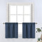 Home Queen 24 Inch Kitchen Curtain Tier, Water Repellent Short Curtain for Small Windows, Bathroom, Living Room, 2 Pack, Blue...