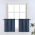 Home Queen 24 Inch Kitchen Curtain Tier, Water Repellent Short Curtain for Small Windows, Bathroom, Living Room, 2 Pack, Blue...