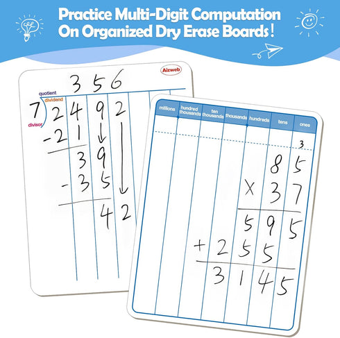 Dry Erase Long Division Whiteboard...