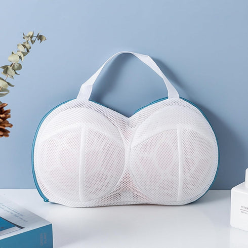 3Pcs Bra Wash Bags for Laundry Lingerie Underwear Brassiere Bag Set for Washing Machine With Zipper Women Delicates Blue (A to C Cups)...
