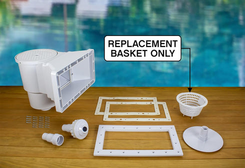 Poolmaster 32344 Replacement Basket for High-Profile Thru-Wall Swimming Pool Skimmer, White...