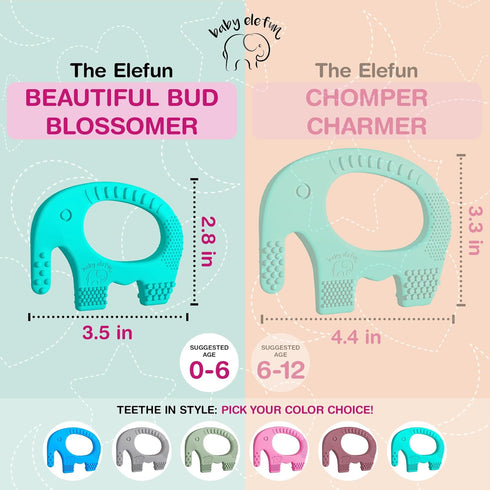 Teething Ring for Babies 0-6 Months - 5X Pain Relief Smart Teether - Zero Developmental Delay Silicone Teether - Cute Infant Chew Toy, Shower Gift...