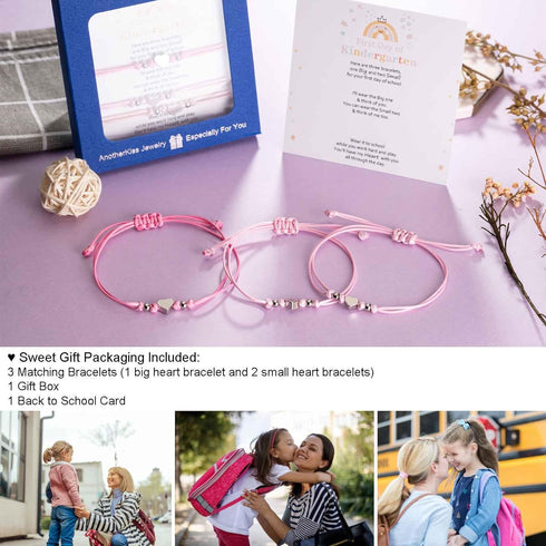 AnotherKiss Back to School Gifts Mommy and Me Matching Bracelets for Mom Daughter, First Day of School Gifts for Girls, Mother Daughter Bracelet S...