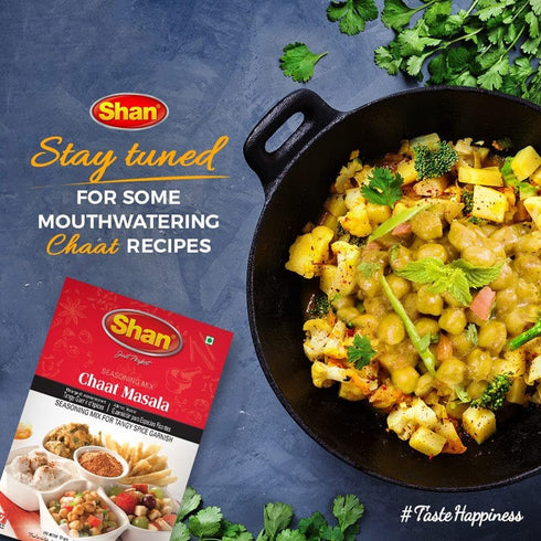 Shan - Chaat Masala Seasoning Mix (100g) - Spice Packets for Tangy and Spicy Garnish...