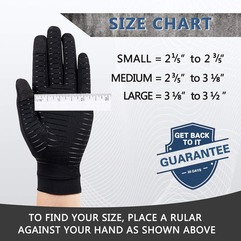 Copper Arthritis Gloves for Women Men, Touch Screen Anti-Slip Arthritis Compression Gloves for Relieving Carpal Tunnel Aches, Rheumatoid Pains, Jo...