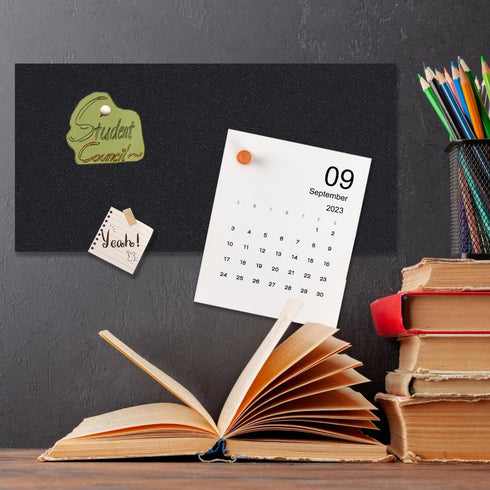 Cork Board 17"x 8" Self-Adhesive Black Cork Board, 1/2" Thick Cork Boards, 1 Pack Black Bulletin Board (4320BK-12mm-1p)...