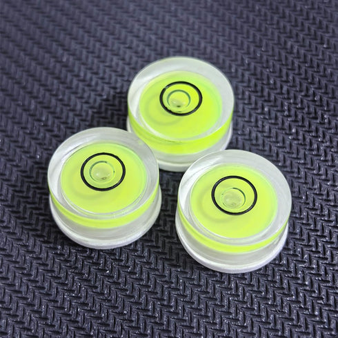 5Pcs Small Circular Bubble Levels with Double Sided Adhesive Bottom Mini Little Stick-on Bubble Spirit Level Measuring Layout Tools Levels (15x6mm...